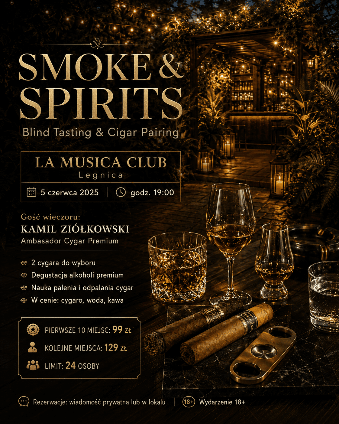Smoke & Spirits – Degustacja alkoholi premium i cygar