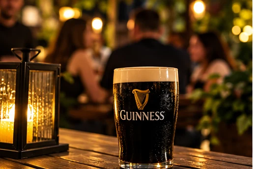 Świeży Guinness Draught na barze w La Musica Cocktail Bar & Social Club w Legnicy