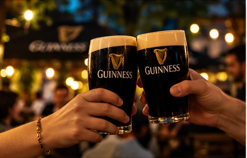 Toast pintami Guinness podczas wieczoru w Legnicy
