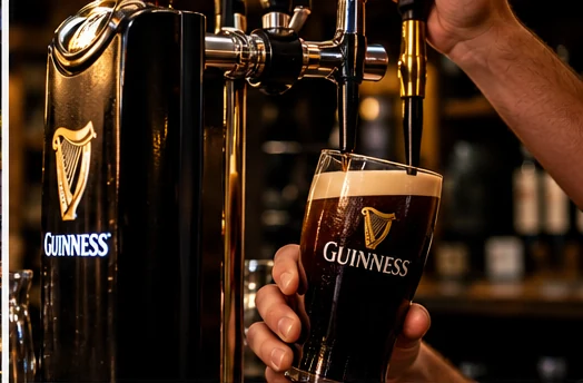 Nalewanie Guinness Draught z kranu w Legnicy