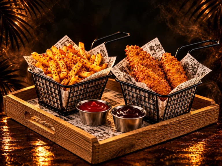 Frytki z polędwiczkami – przekąska w La Musica Cocktail Bar & Social Club w Legnicy